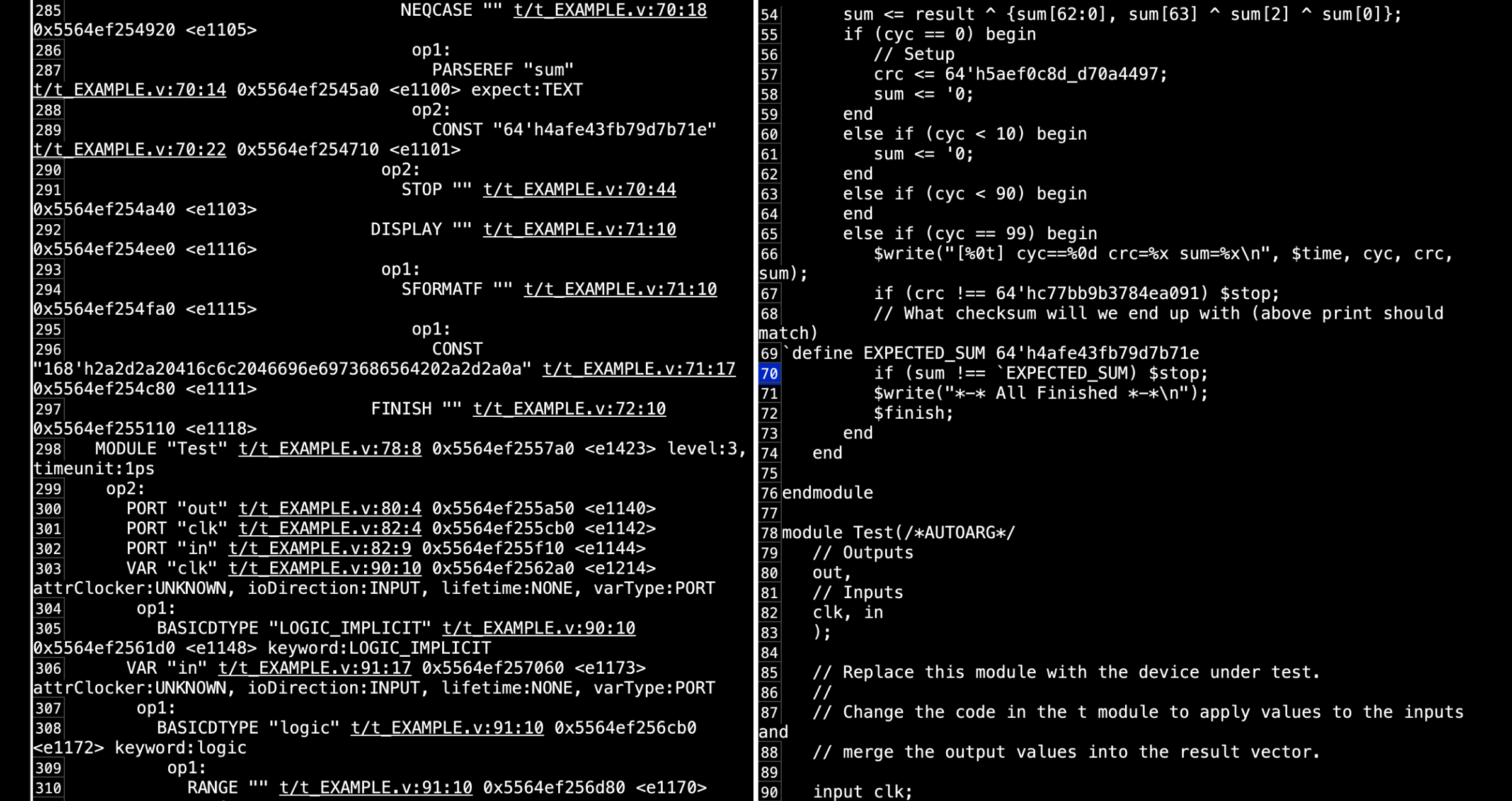 Interactive HTML diff view with JSON output