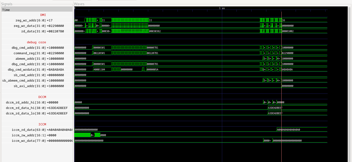 Screenshot of the faulty waveform